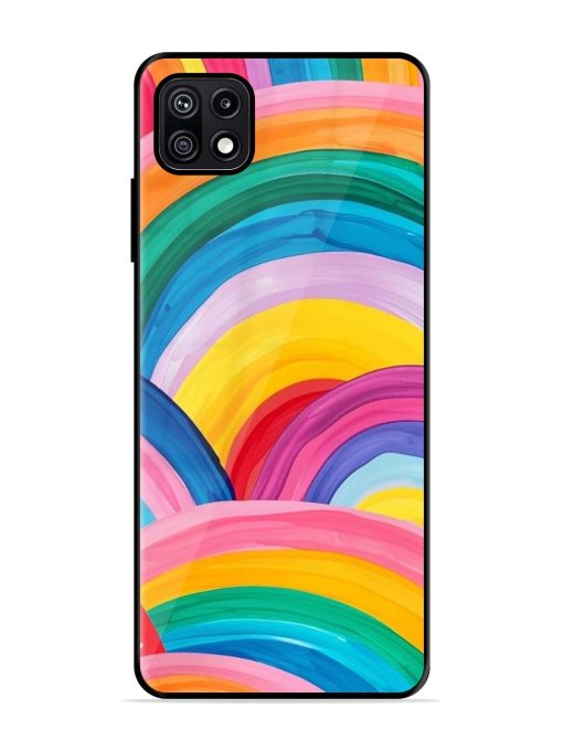 Rainbow Symphony Glossy Soft Edge Case for Samsung Galaxy F42 (5G) Chachhi