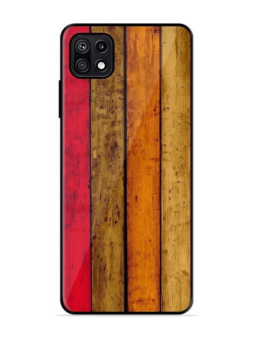 Colorful Woodgrain Glossy Soft Edge Case for Samsung Galaxy F42 (5G) Chachhi