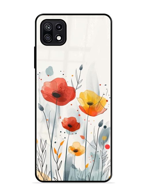 Poppy Fields Glossy Soft Edge Case for Samsung Galaxy F42 (5G) Chachhi