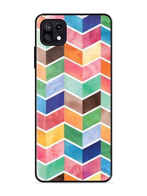 Watercolor Chevron Whimsy Glossy Soft Edge Case for Samsung Galaxy F42 (5G) Chachhi