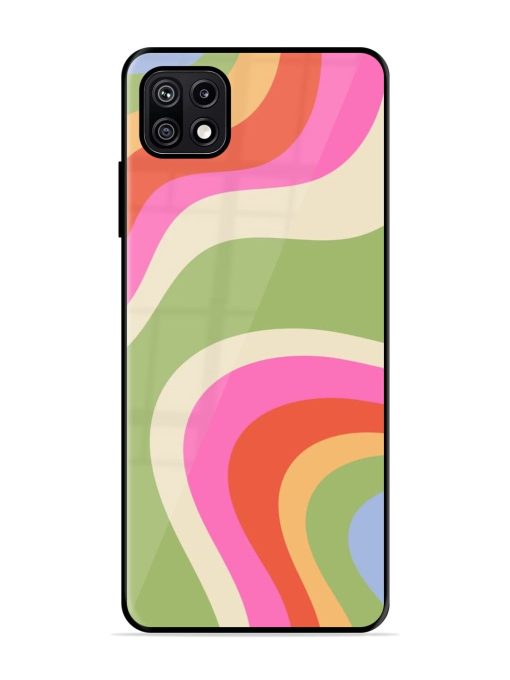 Wavy Rainbow Wonderland Glossy Soft Edge Case for Samsung Galaxy F42 (5G) Chachhi