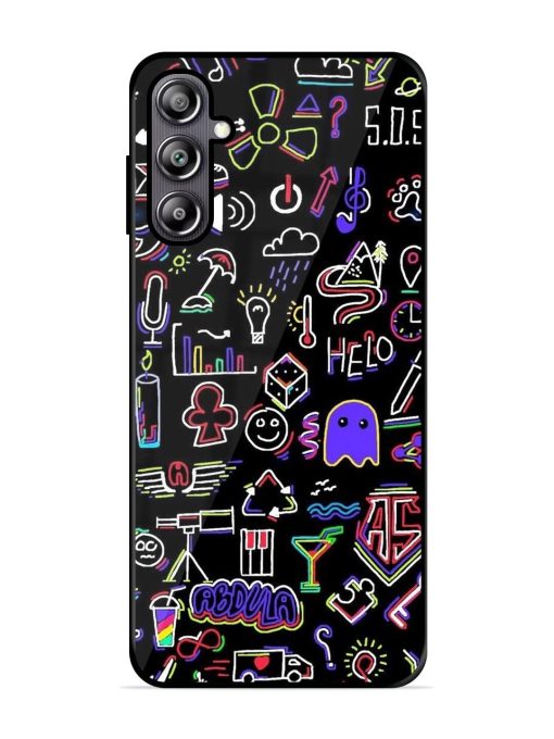 Neon Doodle Glossy Soft Edge Case for Samsung Galaxy F54 (5G) Chachhi