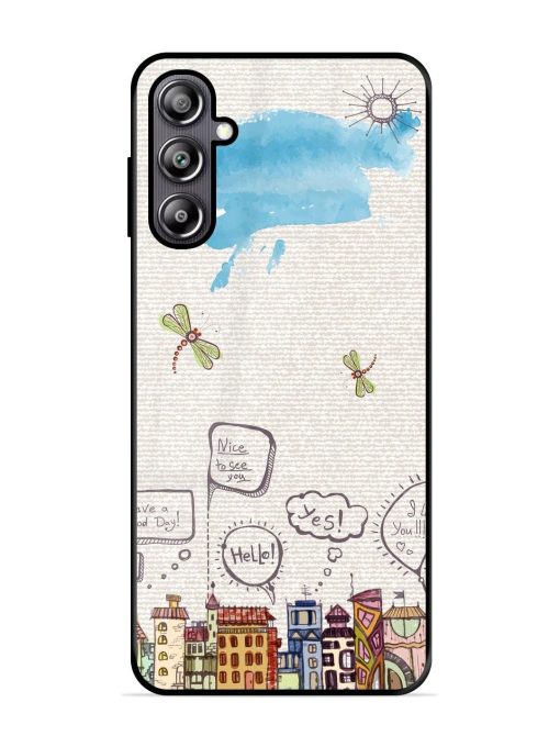 Doodle City Glossy Soft Edge Case for Samsung Galaxy F54 (5G) Chachhi