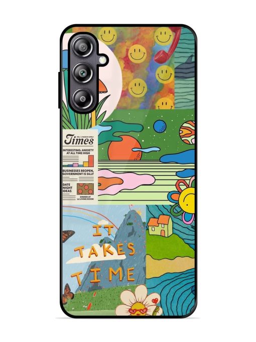 Groovy Vibes Glossy Soft Edge Case for Samsung Galaxy F54 (5G) Chachhi