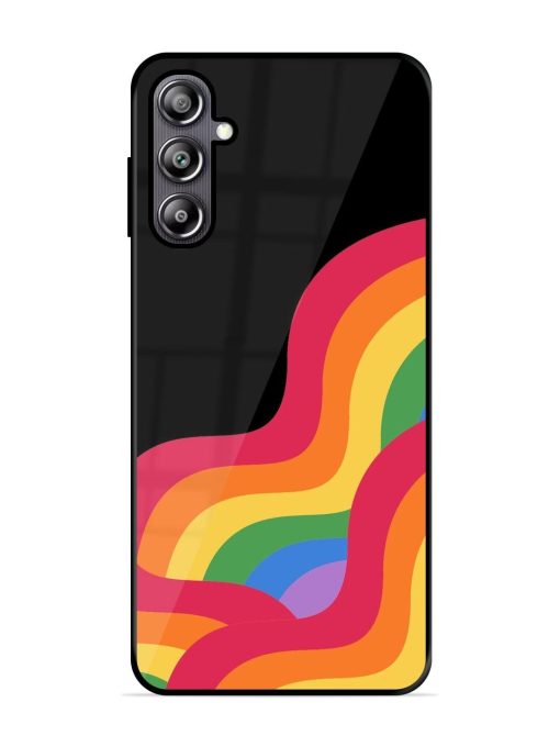 Wavy Rainbow Glossy Soft Edge Case for Samsung Galaxy F54 (5G) Chachhi