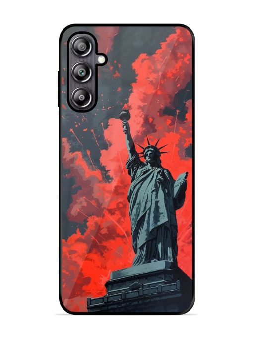 Lady Liberty'S Firework Finale Glossy Soft Edge Case for Samsung Galaxy F54 (5G) Chachhi