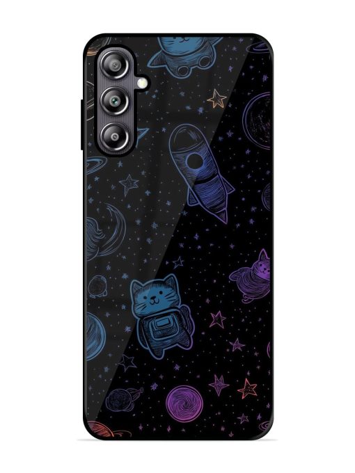 Cosmic Cat Chaos Glossy Soft Edge Case for Samsung Galaxy F54 (5G) Chachhi