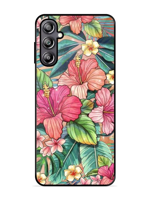 Tropical Tapestry Glossy Soft Edge Case for Samsung Galaxy F54 (5G) Chachhi