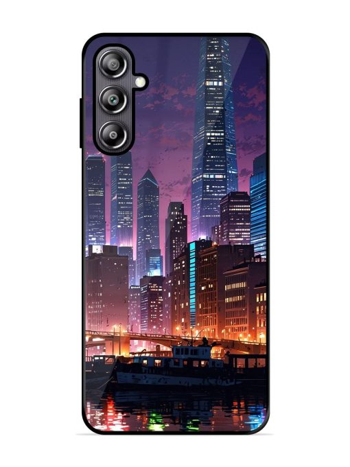 Neon Nightscape Glossy Soft Edge Case for Samsung Galaxy F54 (5G) Chachhi