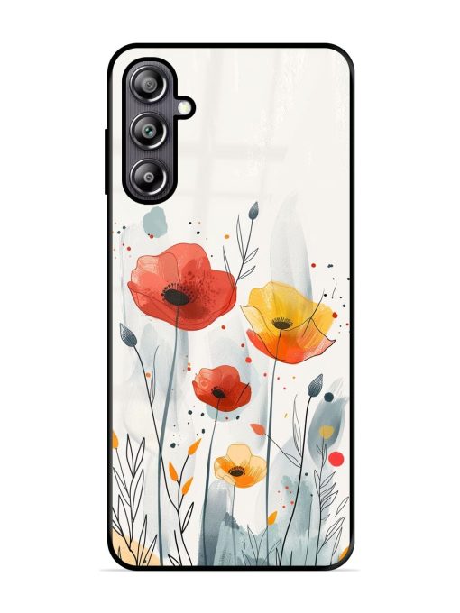 Poppy Fields Glossy Soft Edge Case for Samsung Galaxy F54 (5G) Chachhi