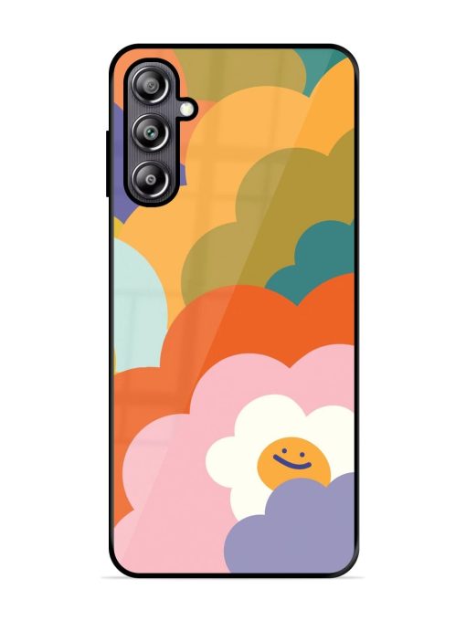 Happy Flower Power Glossy Soft Edge Case for Samsung Galaxy F54 (5G) Chachhi