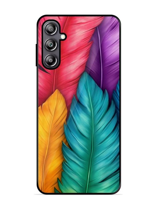 Rainbow Feathers Glossy Soft Edge Case for Samsung Galaxy F54 (5G) Chachhi