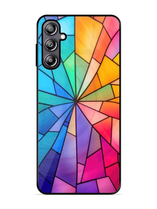 Stained Glass Kaleidoscope Of Colors Glossy Soft Edge Case for Samsung Galaxy F54 (5G) Chachhi