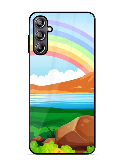 Rainbow Over The Lake Glossy Soft Edge Case for Samsung Galaxy F54 (5G) Chachhi