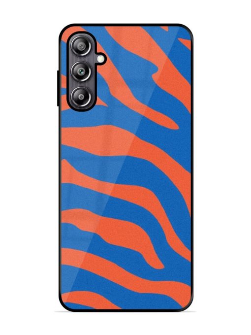 Zebra Stripes In Blue And Orange Glossy Soft Edge Case for Samsung Galaxy F54 (5G) Chachhi