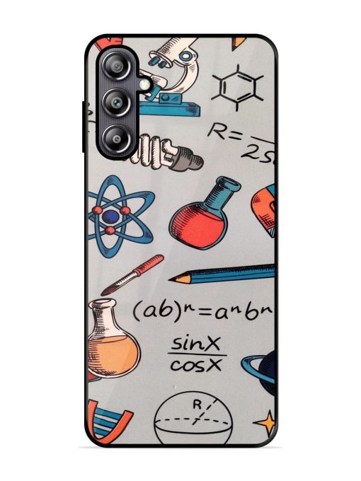 Science Doodle Delight Glossy Soft Edge Case for Samsung Galaxy F54 (5G) Chachhi