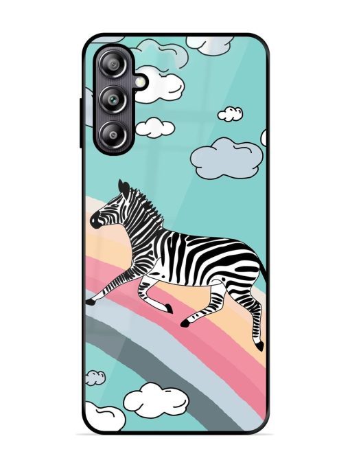 Zebra On A Rainbow Glossy Soft Edge Case for Samsung Galaxy F54 (5G) Chachhi