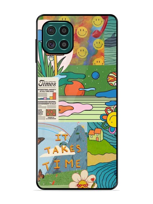 Groovy Vibes Glossy Soft Edge Case for Samsung Galaxy F62 Chachhi