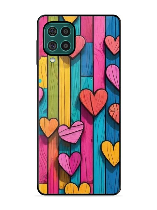 Rainbow Of Hearts Glossy Soft Edge Case for Samsung Galaxy F62 Chachhi