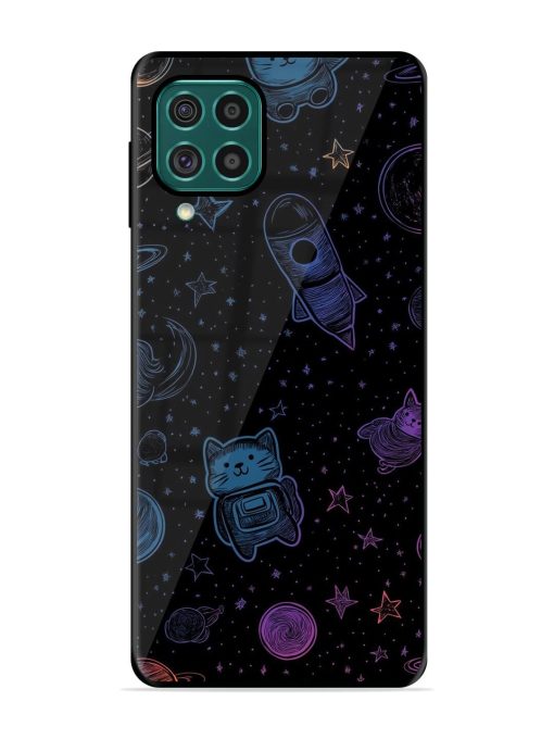 Cosmic Cat Chaos Glossy Soft Edge Case for Samsung Galaxy F62 Chachhi