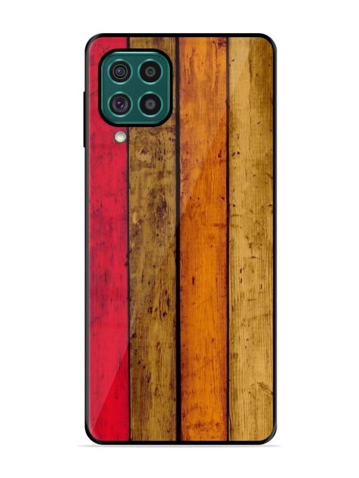 Colorful Woodgrain Glossy Soft Edge Case for Samsung Galaxy F62 Chachhi