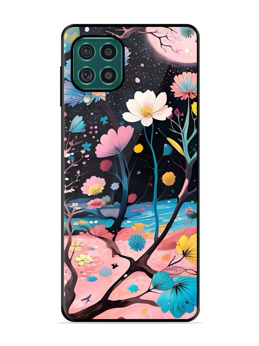 Cosmic Bloom Glossy Soft Edge Case for Samsung Galaxy F62 Chachhi