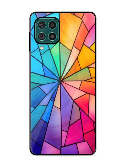 Stained Glass Kaleidoscope Of Colors Glossy Soft Edge Case for Samsung Galaxy F62 Chachhi