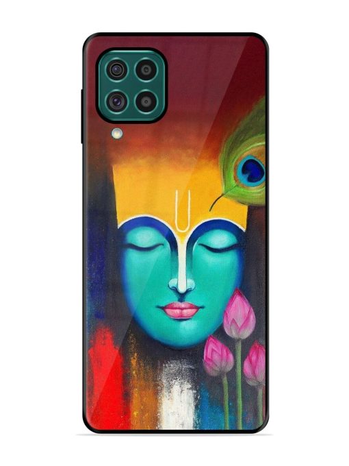 Divine Tranquility: The Face Of Krishna Glossy Soft Edge Case for Samsung Galaxy F62 Chachhi