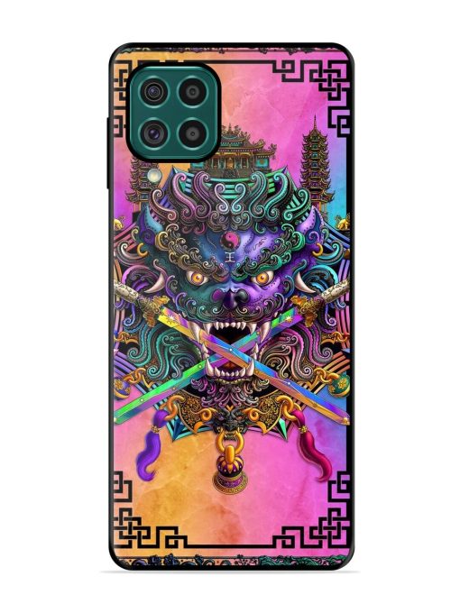 Psychedelic Fu Dog Tapestry Glossy Soft Edge Case for Samsung Galaxy F62 Chachhi