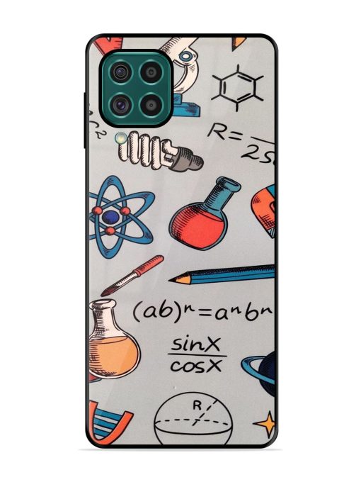 Science Doodle Delight Glossy Soft Edge Case for Samsung Galaxy F62 Chachhi