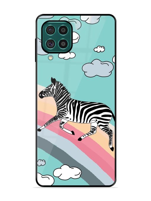 Zebra On A Rainbow Glossy Soft Edge Case for Samsung Galaxy F62 Chachhi