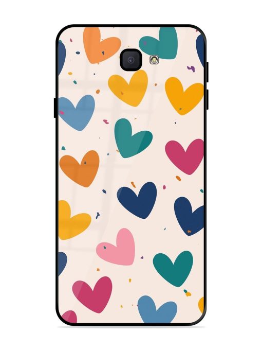 Rainbow Hearts Glossy Soft Edge Case for Samsung Galaxy J7 Prime Chachhi