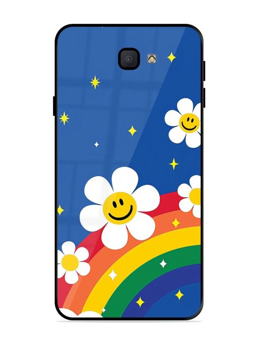 Happy Daisies And Rainbow Sky Glossy Soft Edge Case for Samsung Galaxy J7 Prime