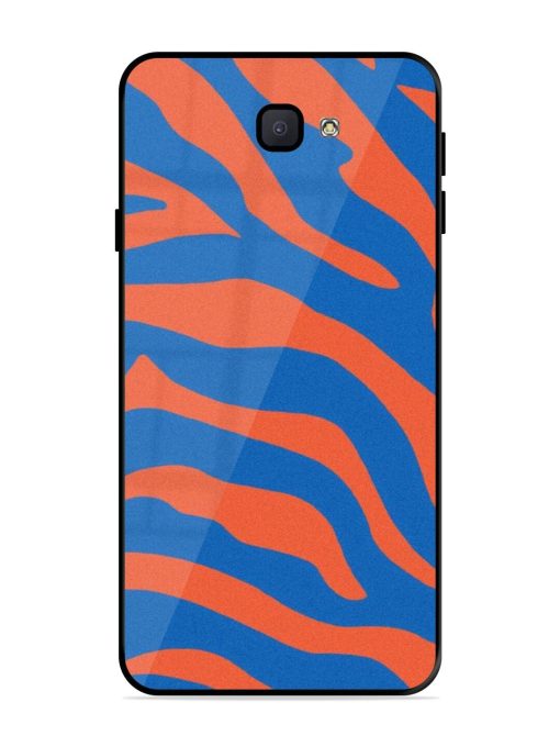 Zebra Stripes In Blue And Orange Glossy Soft Edge Case for Samsung Galaxy J7 Prime