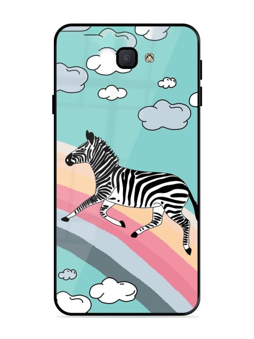 Zebra On A Rainbow Glossy Soft Edge Case for Samsung Galaxy J7 Prime Chachhi