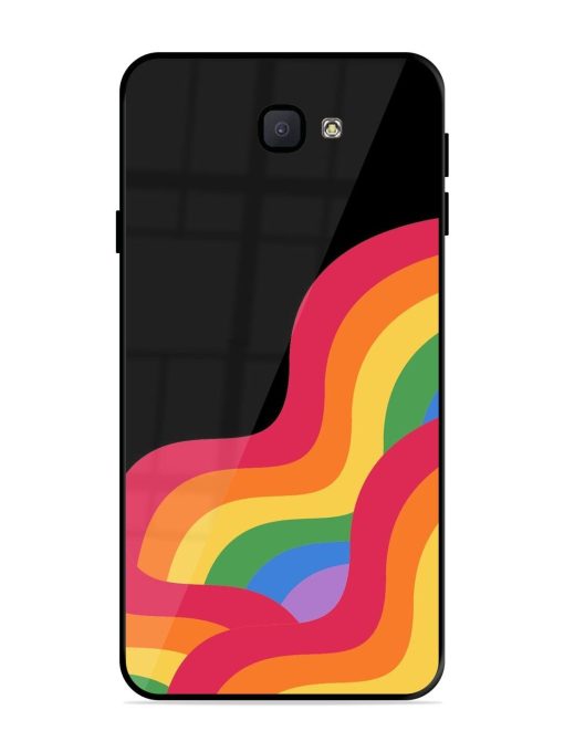 Wavy Rainbow Glossy Soft Edge Case for Samsung Galaxy J7 Prime 2