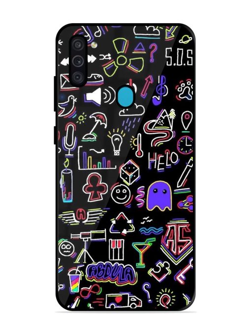 Neon Doodle Glossy Soft Edge Case for Samsung Galaxy M11