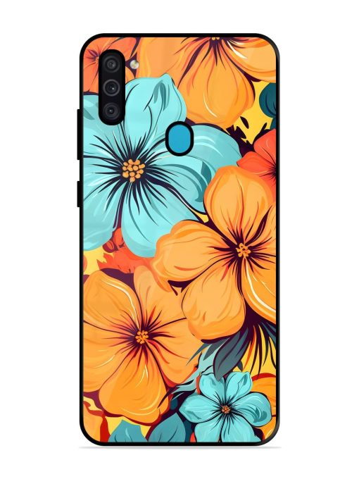 Tropical Bloom Glossy Soft Edge Case for Samsung Galaxy M11 Chachhi