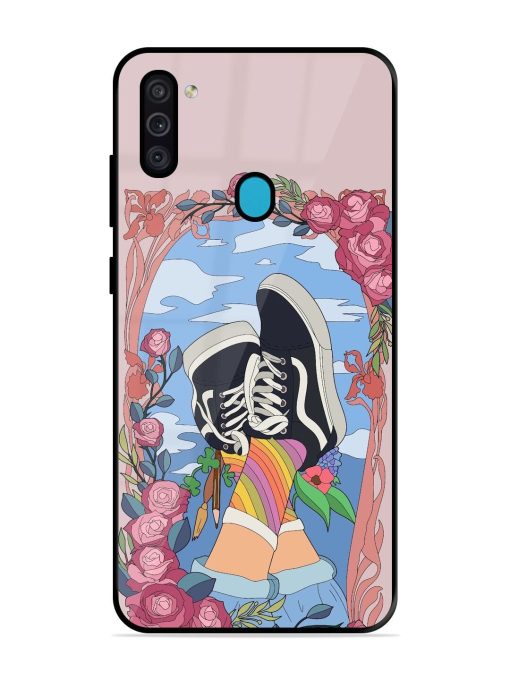 Floral Fantasy Glossy Soft Edge Case for Samsung Galaxy M11 Chachhi