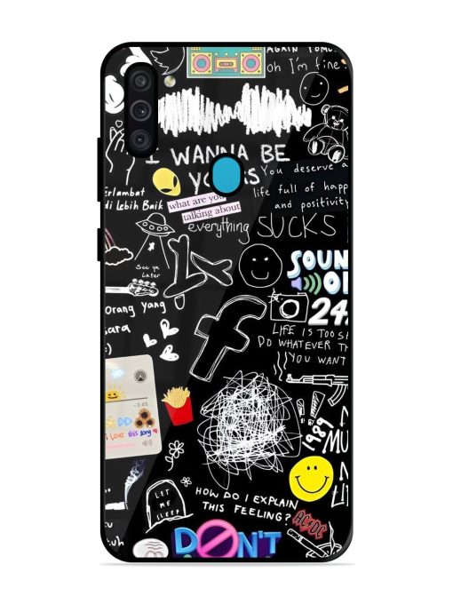 Doodle Diary Glossy Soft Edge Case for Samsung Galaxy M11 Chachhi