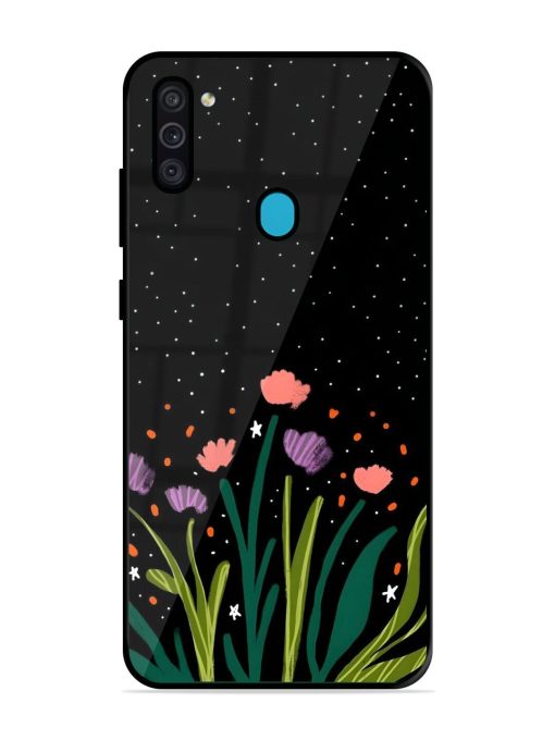 Midnight Bloom Glossy Soft Edge Case for Samsung Galaxy M11 Chachhi