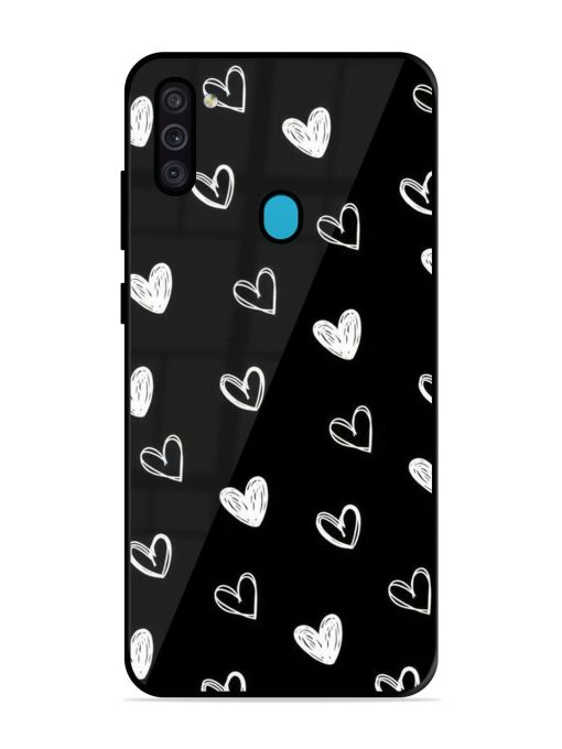 Scattered Hearts Glossy Soft Edge Case for Samsung Galaxy M11 Chachhi