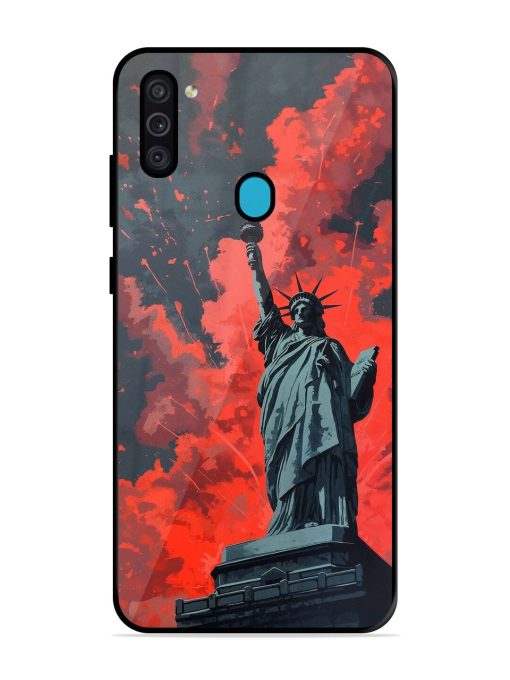 Lady Liberty'S Firework Finale Glossy Soft Edge Case for Samsung Galaxy M11 Chachhi