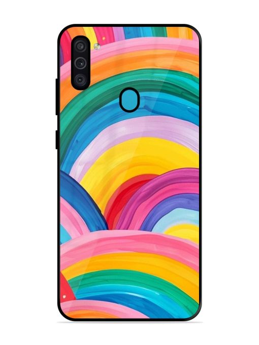 Rainbow Symphony Glossy Soft Edge Case for Samsung Galaxy M11 Chachhi