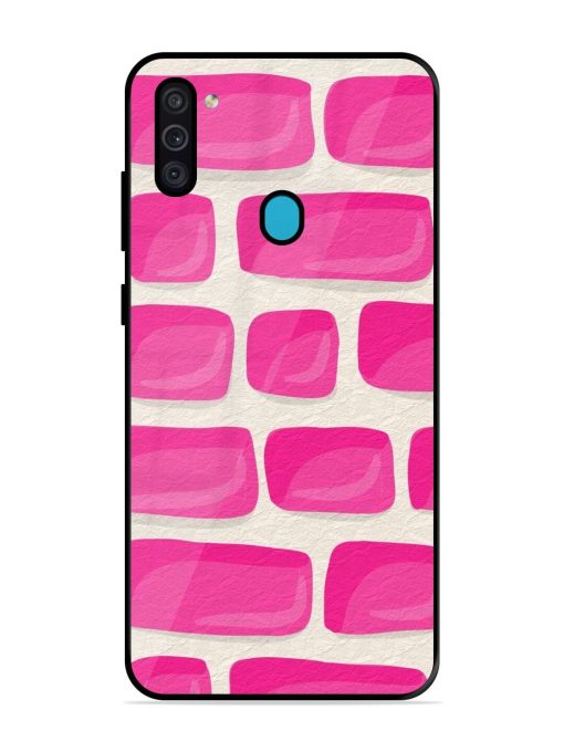 Pink Brick Wall Glossy Soft Edge Case for Samsung Galaxy M11 Chachhi