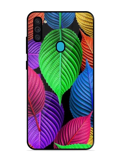 Rainbow Leaf Symphony Glossy Soft Edge Case for Samsung Galaxy M11 Chachhi