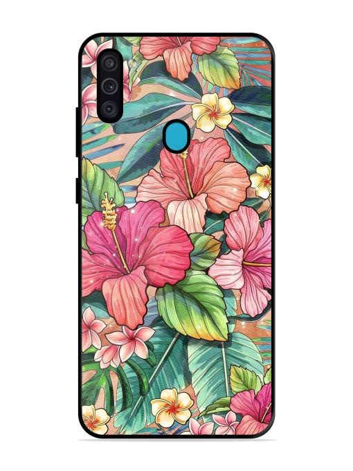 Tropical Tapestry Glossy Soft Edge Case for Samsung Galaxy M11 Chachhi