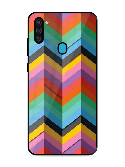 Colorful Zigzag Glossy Soft Edge Case for Samsung Galaxy M11 Chachhi