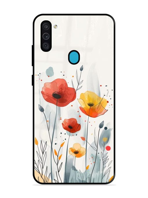 Poppy Fields Glossy Soft Edge Case for Samsung Galaxy M11 Chachhi