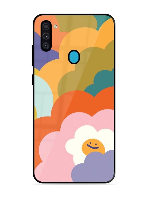 Happy Flower Power Glossy Soft Edge Case for Samsung Galaxy M11 Chachhi